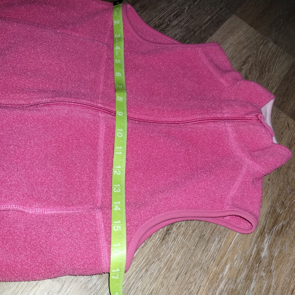 β’L.L. Bean Child Vest Bright Pink Fleece Full Zip Sleeveless Jackets No Size Tag - Picture 14 of 16
